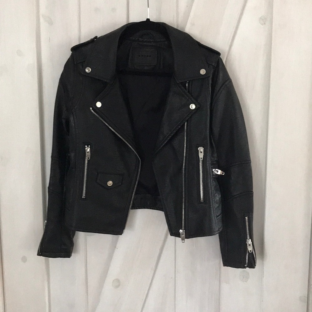 Blank NCY black faux leather biker jacket